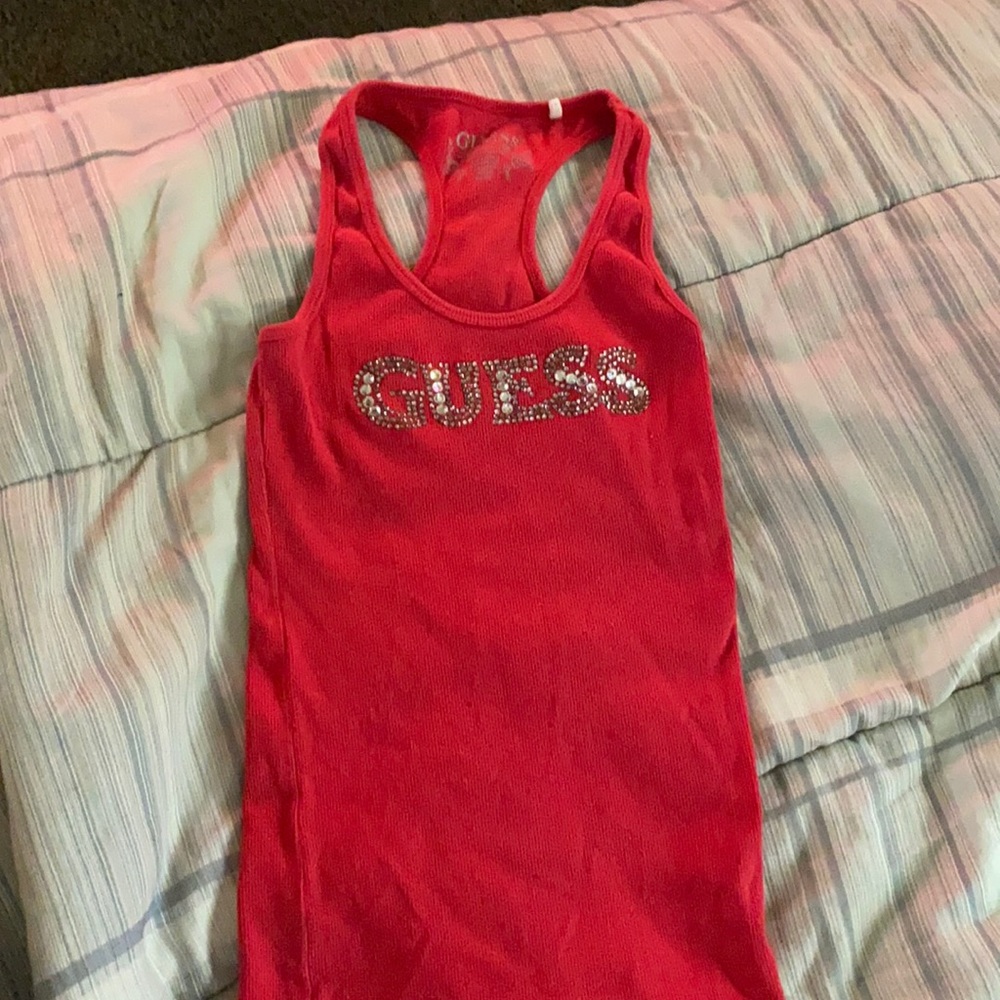 Guess limited edition tank top red in size XS